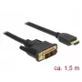 Videokaapeliadapteri DeLOCK 85583 1,5 m DVI-D HDMI tyyppi A musta