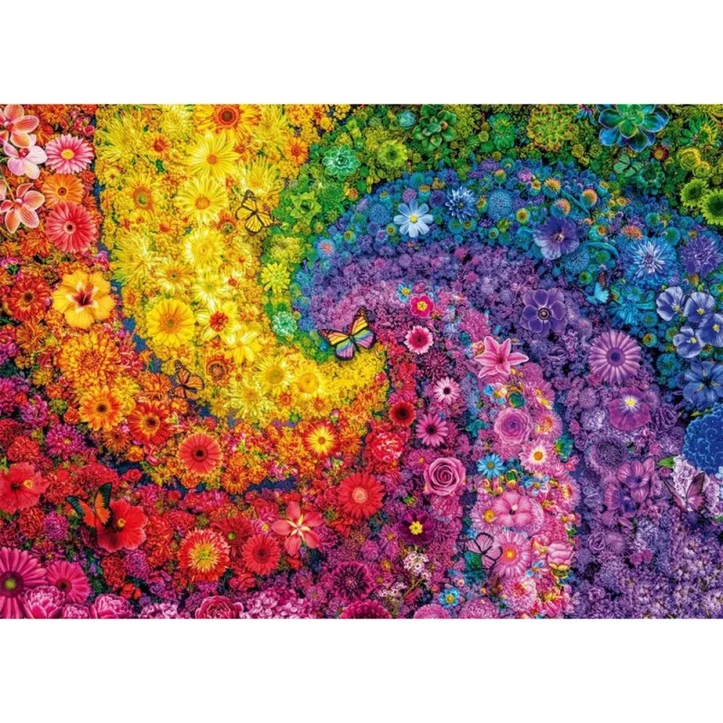 Farbenwirbel-Blüten, palapeli 2000 palaa