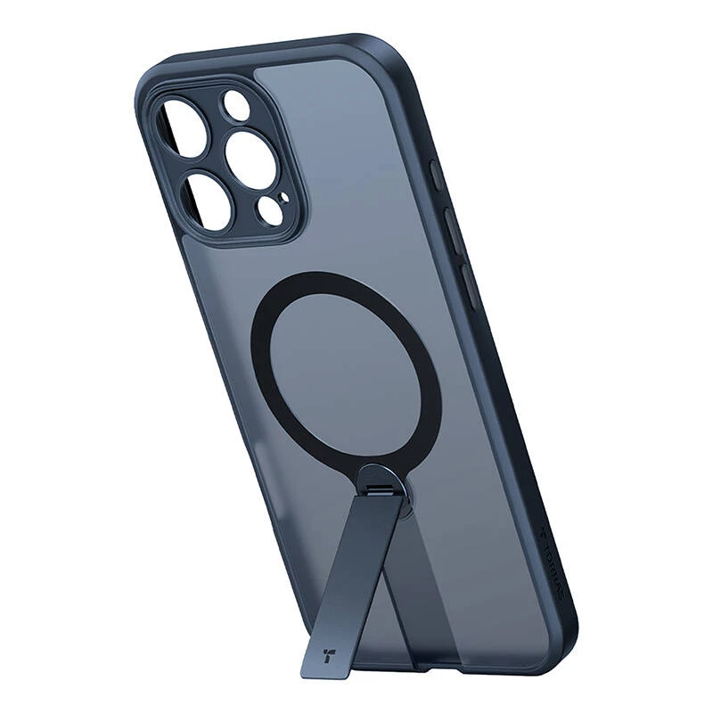 Torras Pstand Spin Case kotelo iPhone 16 Pro -puhelimelle (musta)
