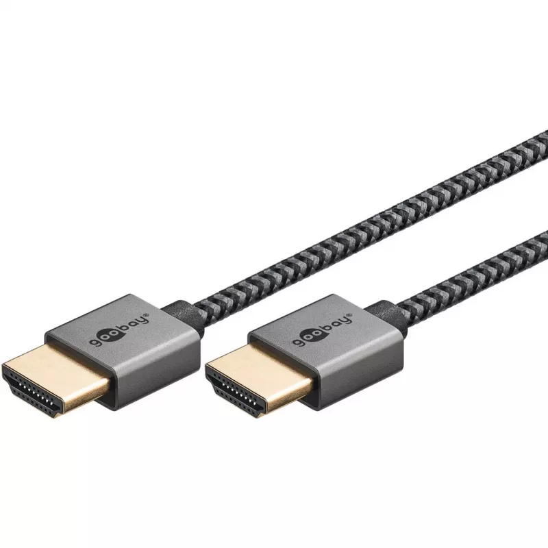 Plus Slim High-Speed-HDMI-kaapeli Ethernetillä, 8K @ 60Hz harmaa, 2 metriä