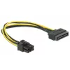 Delock 82924 SATA 15-napainen - 6-napainen PCI Express virtakaapeli