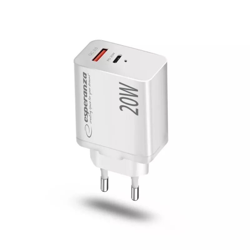 Esperanza EZC105W verkkolaturi 20W valkoinen
