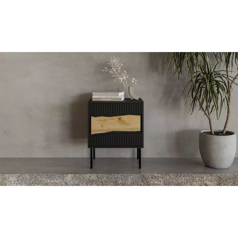 Cama INSERTO yöpöytä, 2 kpl, 50x40x61.5 cm, musta + LED