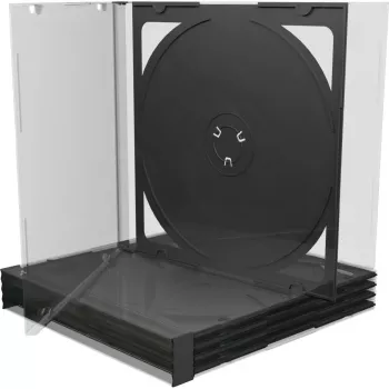 MediaRange BOX31-2 CD-/DVD-kotelo 2 levylle, musta/läpinäkyvä, 5 kpl pakkaus