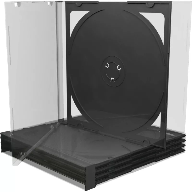 MediaRange BOX31-2 CD-/DVD-kotelo 2 levylle, musta/läpinäkyvä, 5 kpl pakkaus