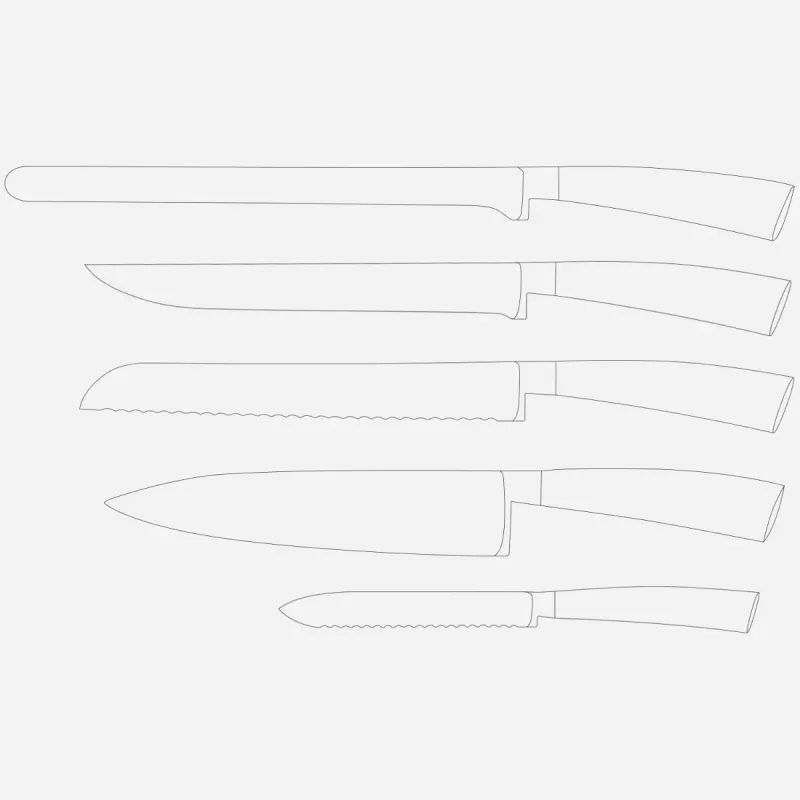 Keittiöveitsisetti Berkel ELEGANCE ruostumaton teräs 5 kpl