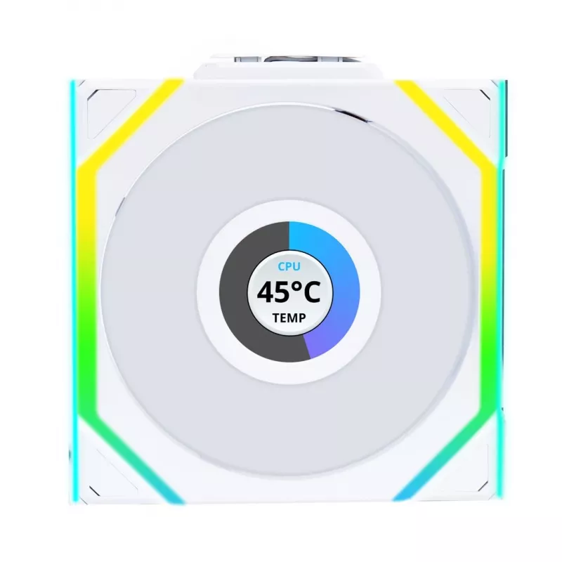 Tuuletin Lian Li UNI FAN SL Wireless LCD 120 12 cm valkoinen 3 kpl