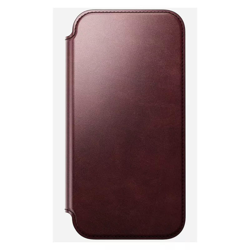 Nomad Modern Leather Folio -puhelinkotelo iPhone 17 Pro Max — nahka, TPU, PC, alumiini, burgundi, 16 cm (6,3 inch)
