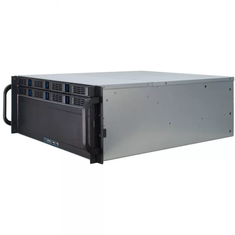 Palvelinkotelo Inter-Tech 4U-4408 rack musta, hopea