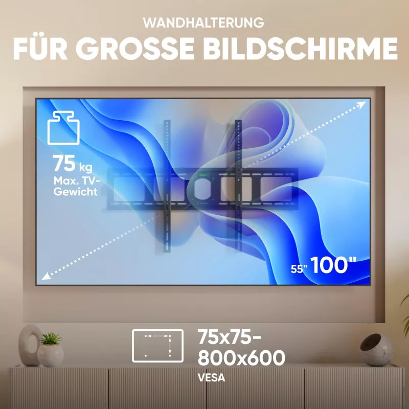 TV-lisävaruste seinäteline/55-100/SCHWARZ UF4-B Onkron