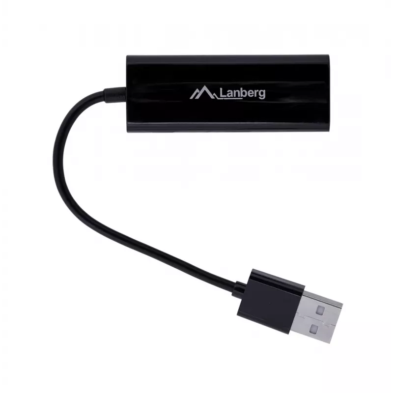 Lanberg NC-0100-01 USB 2.0 – RJ45 100 Mbit verkkosovitin, 0,15 m kaapeli