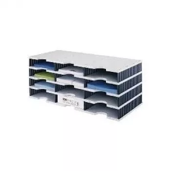 styro styrodoc trio - polystyreeni - musta - harmaa - 12 laatikkoa - 723 mm - 293 mm - 331 mm