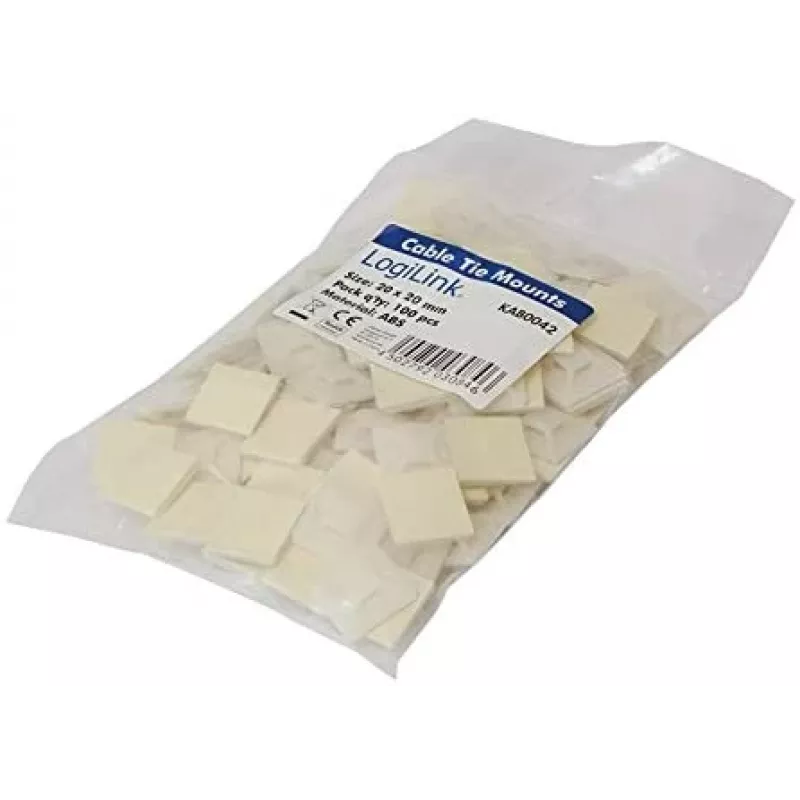 Kaapelikiinnikepidike LogiLink KAB0042 beige ABS 100 kpl
