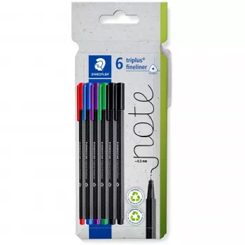 Huopakynä Staedtler 334 C6 musta sininen vihreä punainen violetti 5 kpl