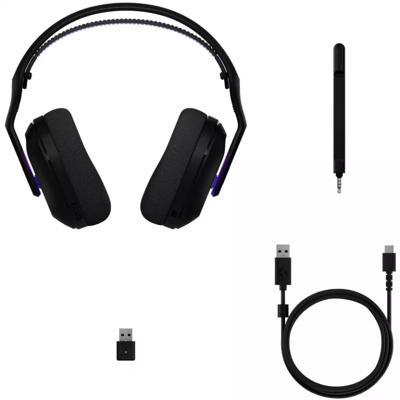 Logitech G G522 LIGHTSPEED langaton pelikuuloke LIGHTSYNC RGB mikrofoni ja laajennettu synkronoitu audio Triple-Konnektivität - LI