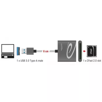Kortinlukija DeLOCK 91525 USB 3.2 Gen 1 harmaa