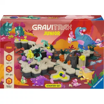 Kuularata Ravensburger GraviTrax Junior -aloitussarja XXL Dino, radan rakennus lapsille