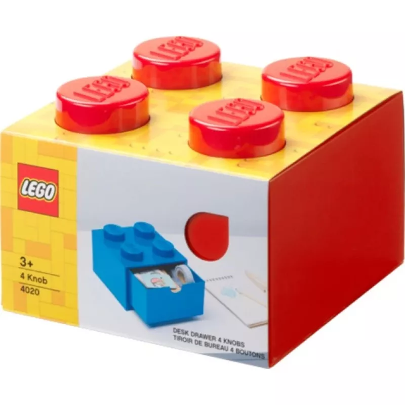 LEGO työpöytälaatikko 4, säilytyslaatikko punainen, nupit