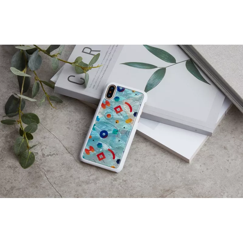 iKins puhelinkotelo iPhone XS / iPhone X S – white poppin rock suojaava takakansi