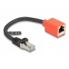 Verkkokaapeli DeLOCK RJ45 laitesuojausadapteri Cat.6A S/FTP 20 cm musta punainen