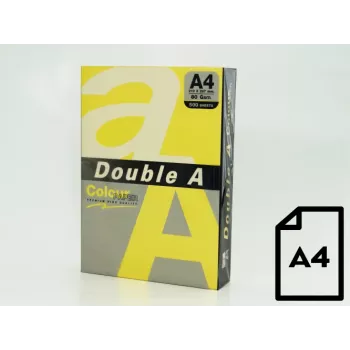 Väripaperi Double A, 80 g, A4, 500 arkkia, Lemon