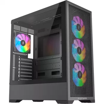 PC-kotelo Silentware Core 100 A-RGB musta — malli CORE100Schwarz, A-RGB-valaistus, Mid-Tower-kokoluokka