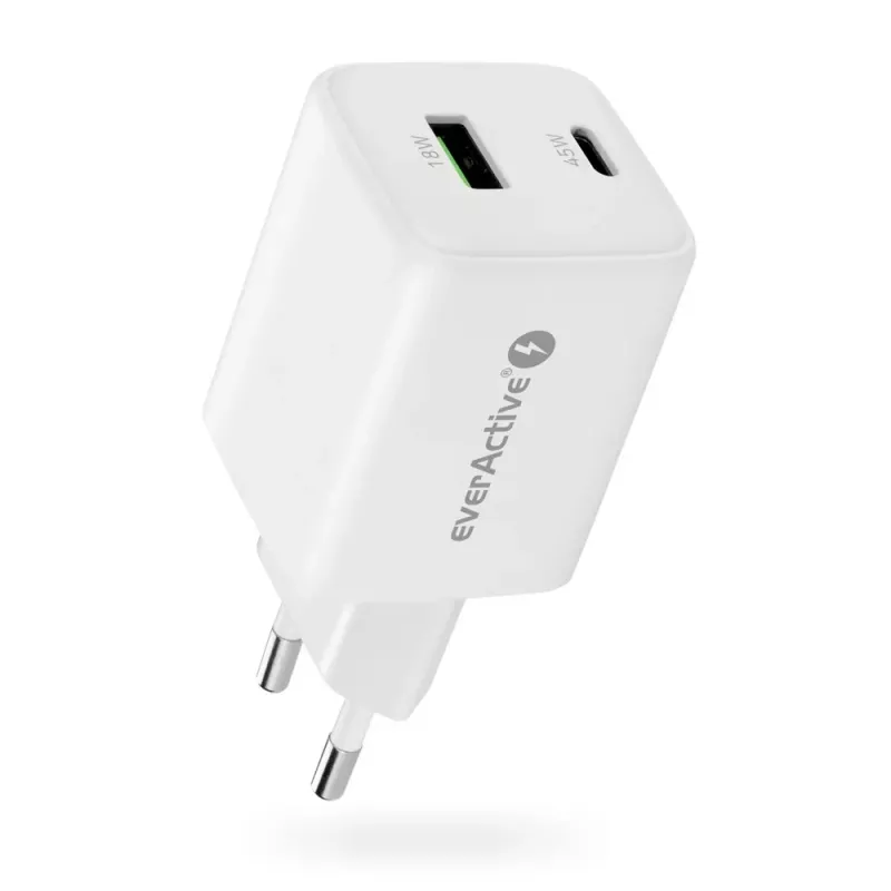 Seinänturi everActive SC-450Q 45W 1×USB-C 1×USB-A valkoinen