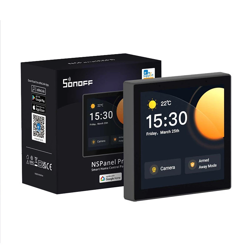 Seinäkiinnitteinen älyohjauspaneeli Sonoff NSPanel Pro – Wi‑Fi, Bluetooth, ZigBee-tuki, malli NSPanel86PB