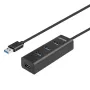 UNITEK Y-3089V01 USB-keskitin USB 3.2 Gen 1 (3.1 Gen 1) Type-A 5000 Mbit/s musta