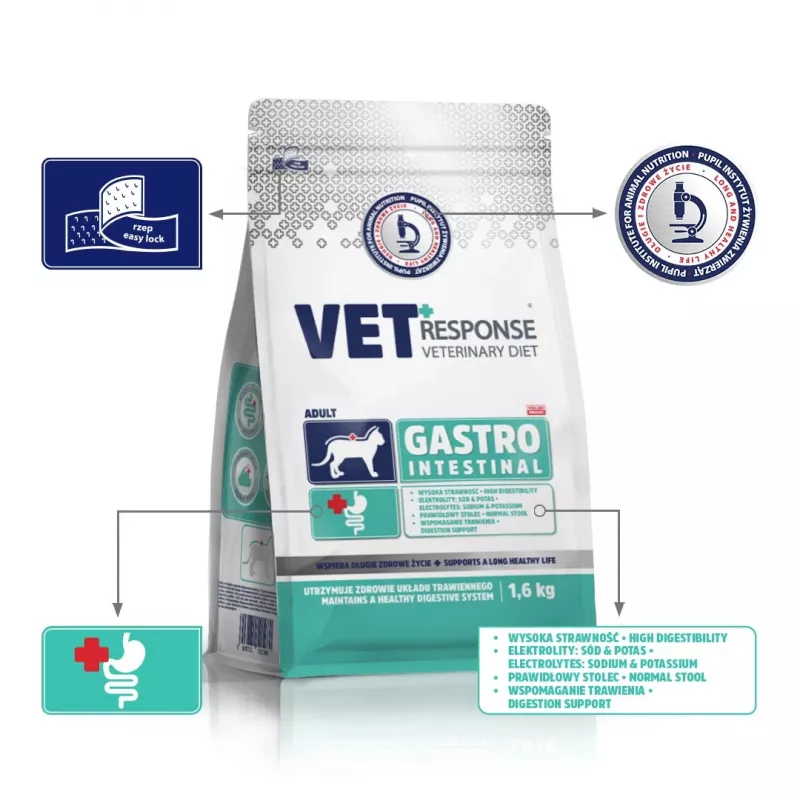 VET RESPONSE Gastrointestinal - kuivamuona kissoille - 1,6 kg