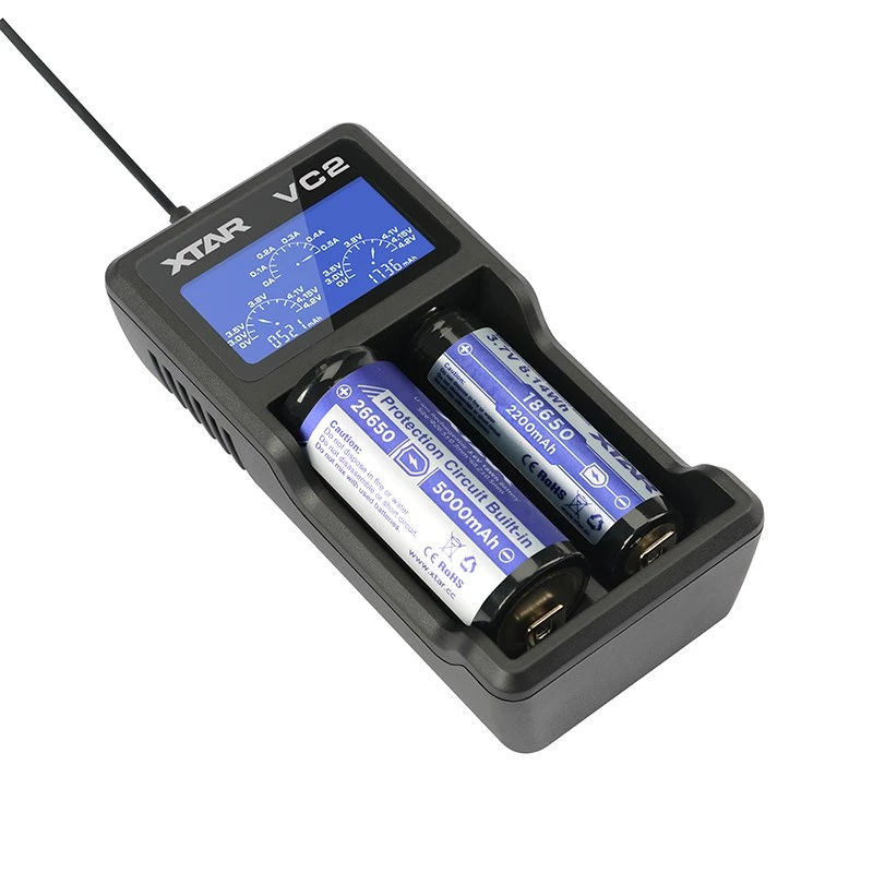 XTAR VC2 kotitalousparistojen USB-laturi