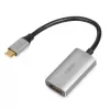 IBOX USB-C-HDMI-sovitinkaapeli, malli IACFAK, USB-C (uros) HDMI (naaras), 4K 60 Hz, suora liitin, hopea