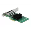 DeLOCK PCI Express x4 -kortti 4 x ulkoinen USB 3.0 Quad Channel - Low Profile -muototekijä