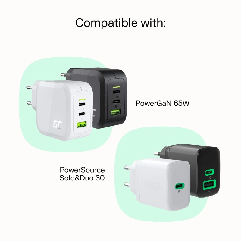 Kaapeli USB-C-USB-C PowerStream 100W punottu 1,2m valkoinen