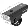Rockbros pyöränvalo + USB-C - USB-A kaapeli 260 lm musta