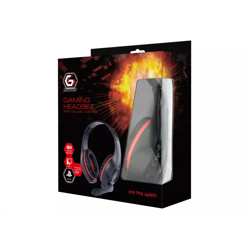 Kuuloke GAMING/RED/BLACK GHS-05-R Gembird