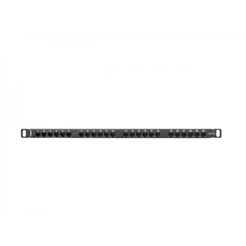 Lanberg PPU5-0024-B - RJ-45 - Cat5, Cat5e - musta - metalli - räkkiasennus - 0,5HE (PPU5-0024-B)