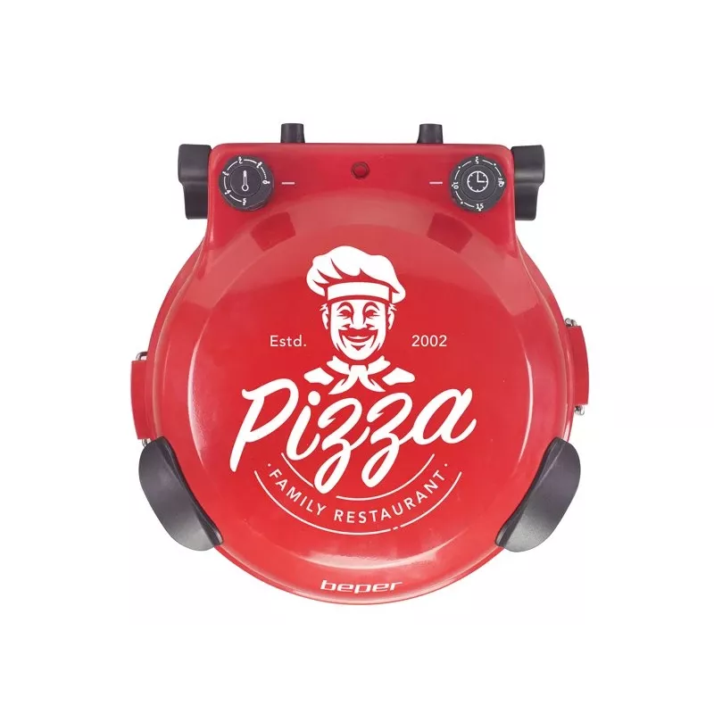 Beper P101CUD300 Party Line pizzauuni, 1200 W, 400°C, 31 cm tulenkestävä kivi, punainen