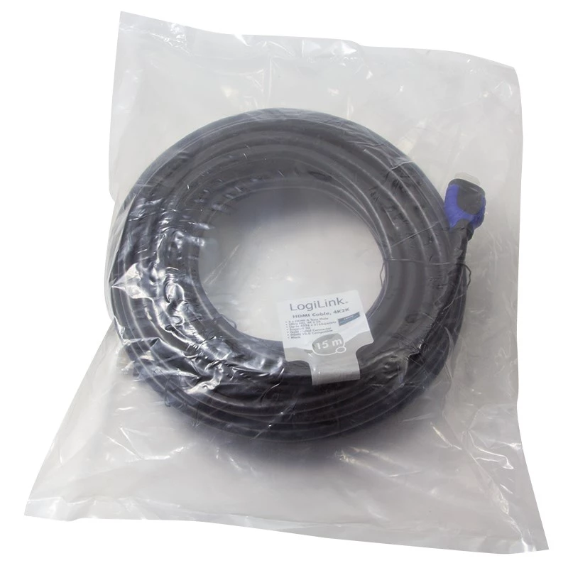 LogiLink CH0067 HDMI-kaapeli 15 m HDMI tyyppi A (standardi) musta