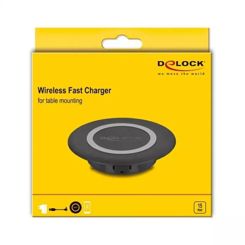 Sisälaturi DeLOCK 66284 älypuhelin musta USB langaton