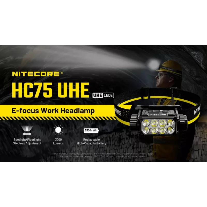 Otsalamppu H-sarja 3000 LUMEN / HC75 Uhe Nitecore