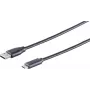 USB-kaapeli S/CONN 77143-1.0 USB 2.0 1 m USB C USB A musta