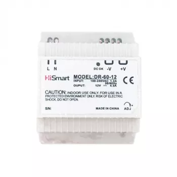 Virtalähde 12V, 4,5A, 60W, DIN-kisko