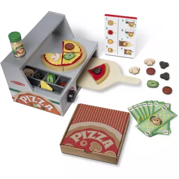 Melissa & Doug Top & Bake Pizza Counter puinen leikkisarja