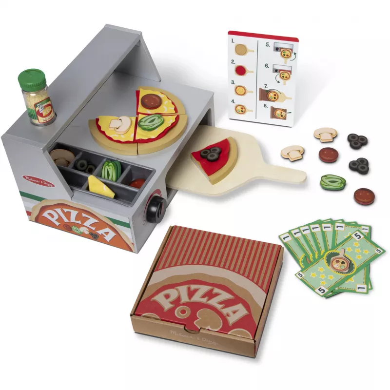 Melissa & Doug Top & Bake Pizza Counter puinen leikkisetti