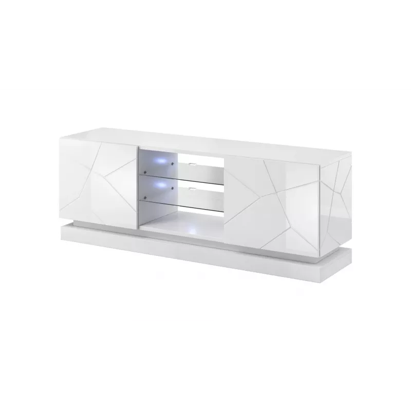 Cama Meble QIU 160 TV-kaappi, MDF, valkoinen kiilto
