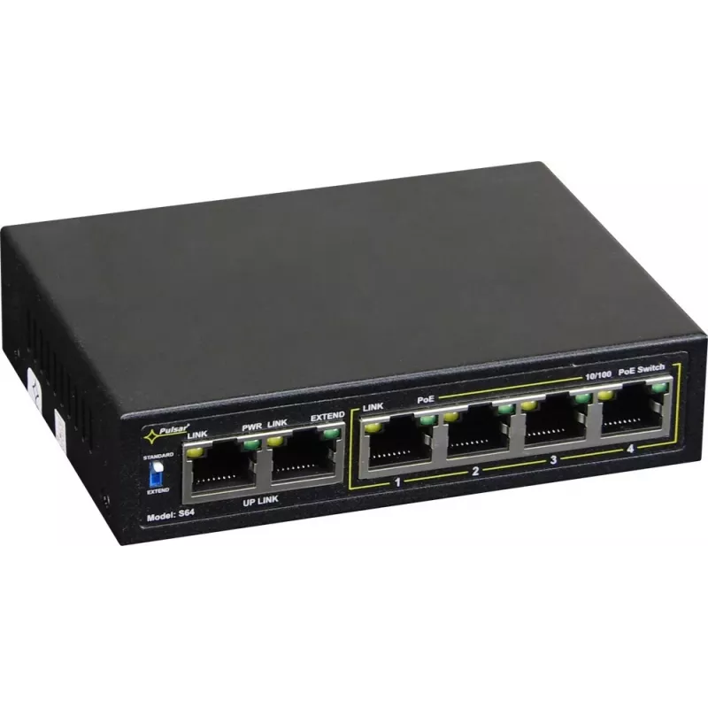 Verkkokytkin PULSAR Switch POE Pulsar S64 4 porttia 2 uplink
