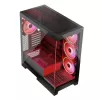 PC-kotelo MODECOM Volcano SPACE APEX ARGB Midi Tower, karkaistu lasi, USB-C, tukee ATX/microATX/Mini-ITX, GPU jopa 430 mm, CPU-jäähdytin jopa 180 mm