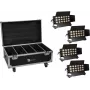Eurolite 4 kpl:n setti LED CLS-18 QCL RGB/WW 18x7 W pyörällisellä flightcase-kuljetuslaatikolla