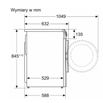 Edestä täytettävä pesukone Bosch WGE02201PL — 8 kg, 1200 kierr./min, 55 l rumpu, LED-näyttö, invertteri
